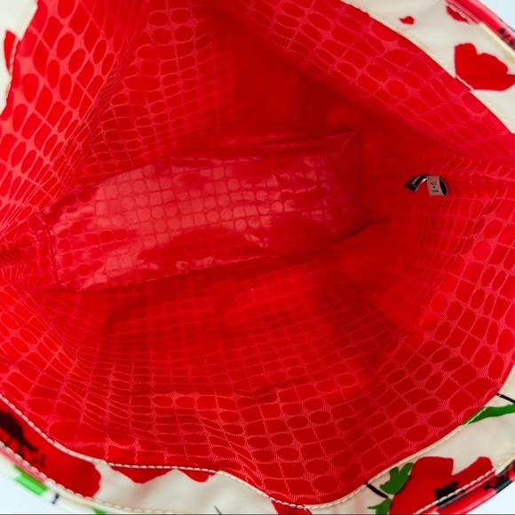 Kate Spade Red Poppy Flower Faux Patent Tote Shopper Vinyl Bag - Picture 7 of 8